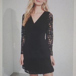 wrap front lace dress